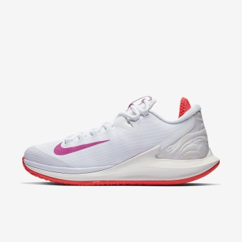 Nike Court Air Zoom Zero - Tennissko - Hvide/LyseRød/Fuchsia | DK-40187